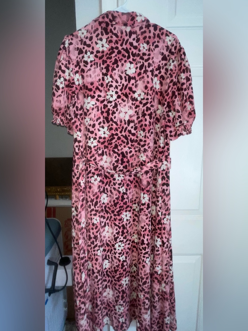Primark Pink Floral & Leopard Print Casual Dress
